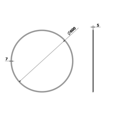 RENGAS kulaté zrcadlo s fazetou o 60cm, CU free