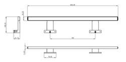 SERAPA LED svítidlo, 9W, 230V, 600x40x100mm, hliník, chrom