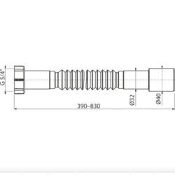 Alcaplast Plast sifon Flexi připojení 5/4"×32/40 plast