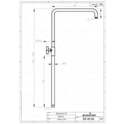 JB SANITARY Sprchová sestava s baterií SLIM s horním vývodem, průměr 25cm, s příslušenství