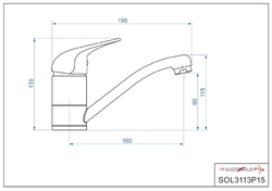 nízkotlaková stojánková páková baterie SOLIS, ramínko 160mm