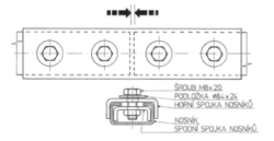 spojka nosníků, varianta spodní