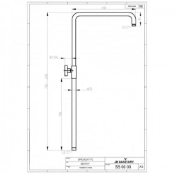 JB SANITARY Sprchová sestava s baterií SLIM s horním vývodem, průměr 20cm, s příslušenství