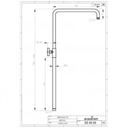 JB SANITARY Sprchová sestava s baterií SLIM s horním vývodem, průměr 20cm, s příslušenství