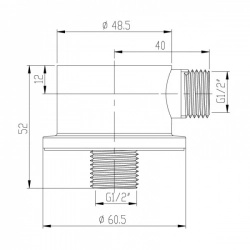 JB SANITARY Stěnový vývod sprchy 1/2" chrom