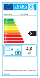 KARMA Gamat Topidlo plynové s odtahem přes zeď 471, 4,6 kW, piezoelektrické zapalování