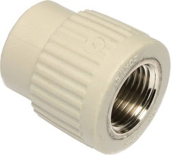 WAVIN EKOPLASTIK PPR přechodka 25mm, 3/4", s kovovým závitem vnitřním, svařovací, voda, PP