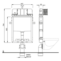 SCHWAB SET WC 199 podomítková nádržka pro zazdění 3/6l, DN110mm