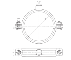 objímka 110mm - s upevněním do nosníku C40