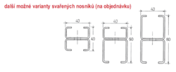 nosník 2C 40x40, l - 1000mm b.
