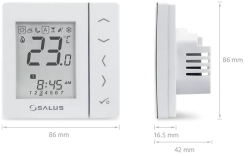Programovatelný digitální termostat 4v1, bílý, podomítkový, 230V, 3A