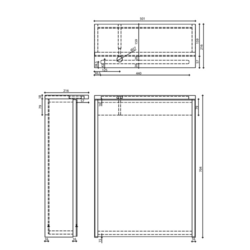 KAWA STRIP galerka s LED osvětlením 50x70x22cm, dub emporio
