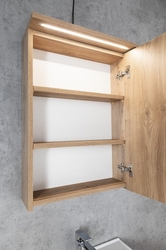 KAWA STRIP galerka s LED osvětlením 50x70x22cm, dub emporio