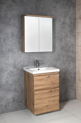 KAWA STRIP galerka s LED osvětlením 60x70x22cm, dub emporio